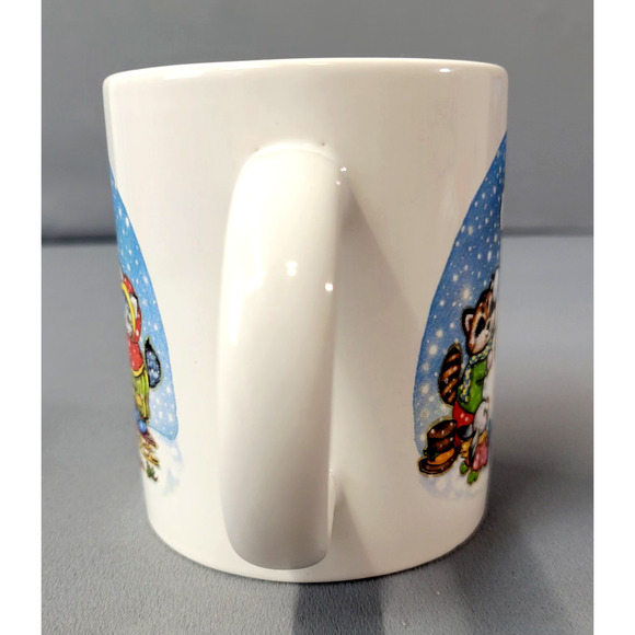 Tb Trading Co Mug Winter Snowman Mouse Racoon Kitty Cat Bunny Coffee Cup 3.75" T - Picture 3 of 9